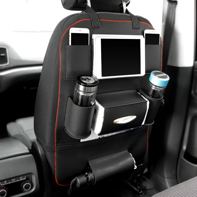PU Car seat back storage bag Car rear seat phone holder